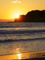 由比ヶ浜の夕日