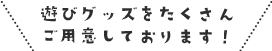 遊びグッズをたくさんご用意しております！