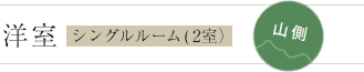 洋室シングルルーム(2室)海側山側2室